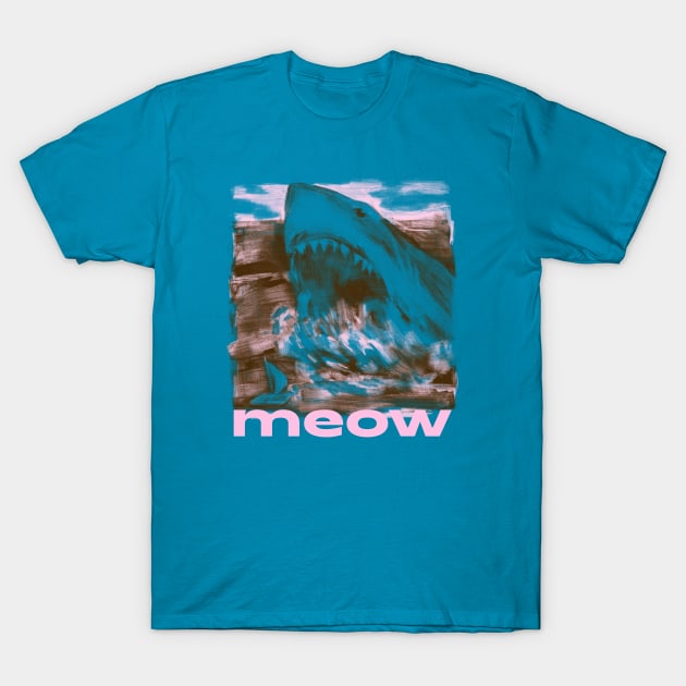 Giant shark meow T-Shirt by obsession tees